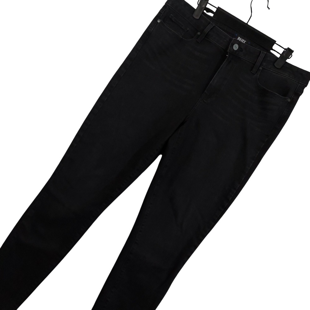 Paige Hoxton Ankle Jeans Women 32x29 Black High Rise Skinny Stretch Denim